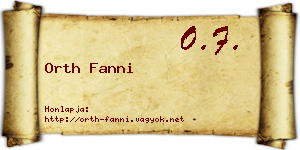 Orth Fanni névjegykártya
