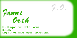 fanni orth business card
